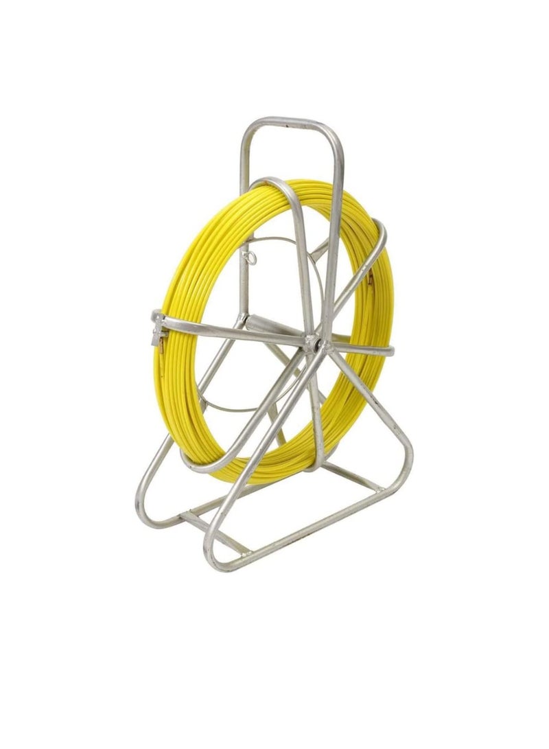 Fish Tape Electric Reel Fiber glass Wire Cable Running Rod Duct Rodder Fishtape Puller for Floor Conduit and Telecom Wall (4.5mmx50m)  - Image 1
