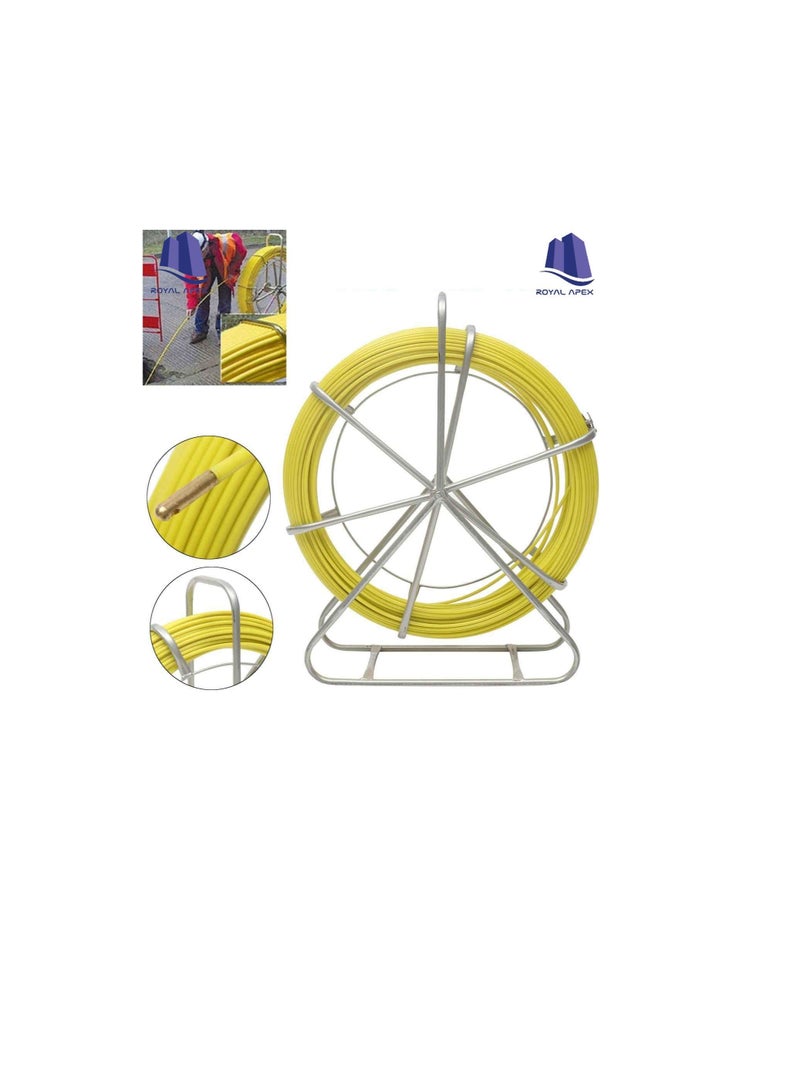 Fish Tape Electric Reel Fiber glass Wire Cable Running Rod Duct Rodder Fishtape Puller for Floor Conduit and Telecom Wall (4.5mmx50m)  - Image 3