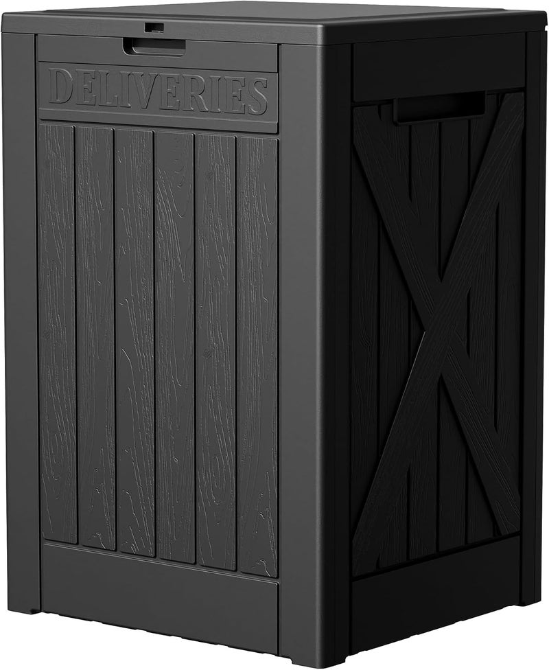 180L Large Resin Deck Box Lockable Storage Box Indoor Outdoor Use | Heavy Duty Storage Box Waterproof Container for Patio Furniture Outdoor Cushions Garden Tools Large Outdoor Storage Box - Image 1