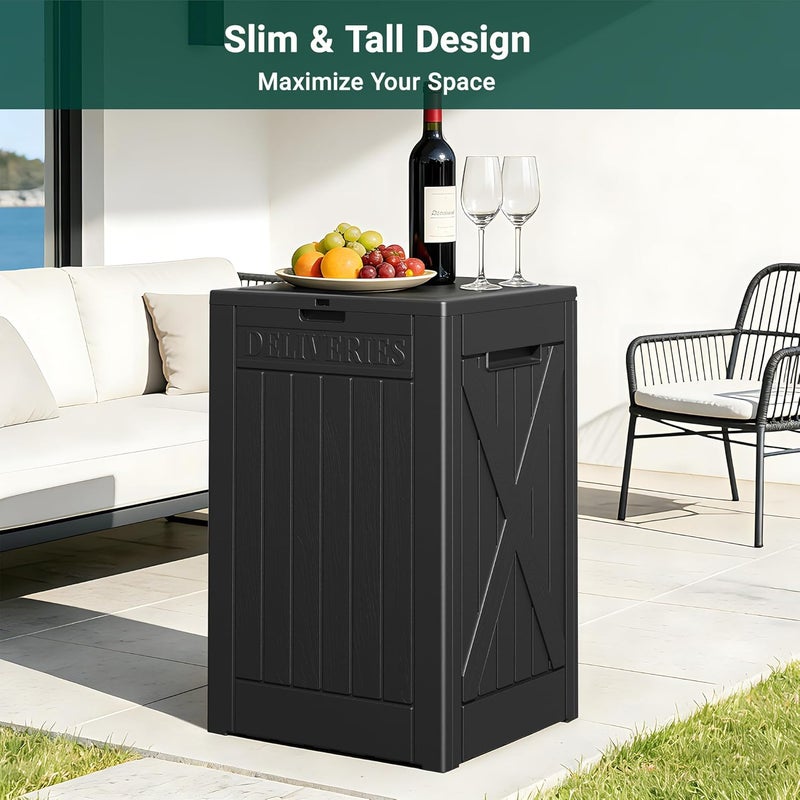 180L Large Resin Deck Box Lockable Storage Box Indoor Outdoor Use | Heavy Duty Storage Box Waterproof Container for Patio Furniture Outdoor Cushions Garden Tools Large Outdoor Storage Box - Image 2