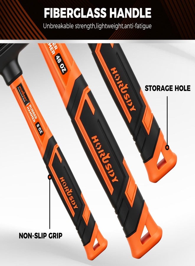 HORUSDY 4-Piece Dead Blow Hammer Set (0.5lb, 1lb, 2lb, 3lb) - One-Piece Molded Body, Steel Shot Filled, No Rebound, Non-Spark, Non-Slip Grip, for Auto, Carpentry & Tile Work - Image 5