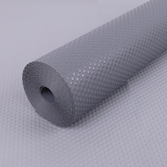 ElastPro EVA Mat Useful and Full Length 1.5 Meter (150 cm x 45 cm) Dots Anti Slip Mat/Sheet for Fridge, Kitchen, Drawer, Shelf Liner. Rich Look, 1 mm Thick, Grey - Image 1