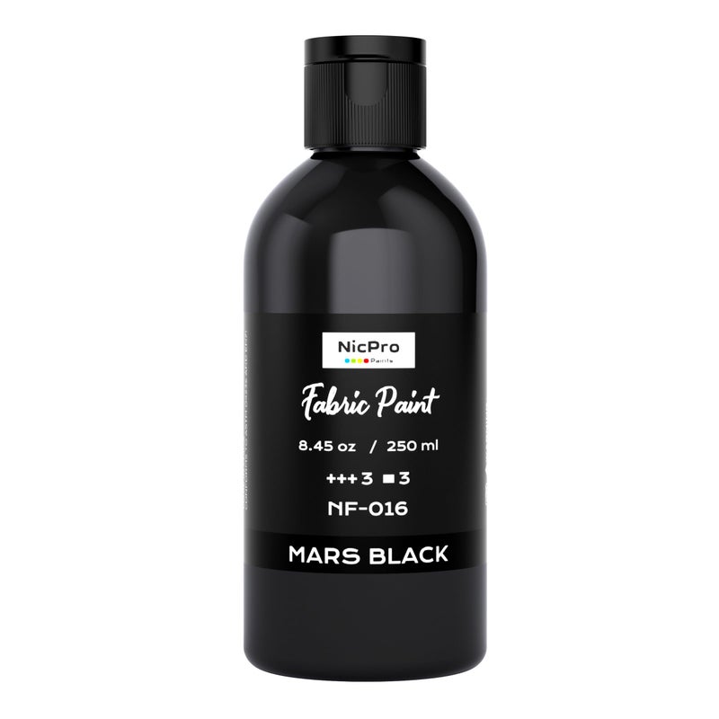 Nicpro Black Fabric Paint 845 oz 250 ml Fabric Paint for Clothes Permanent Clothing Paint for DIY Tshirts Jeans Crafts Refresh Furniture Upholstery - Image 2