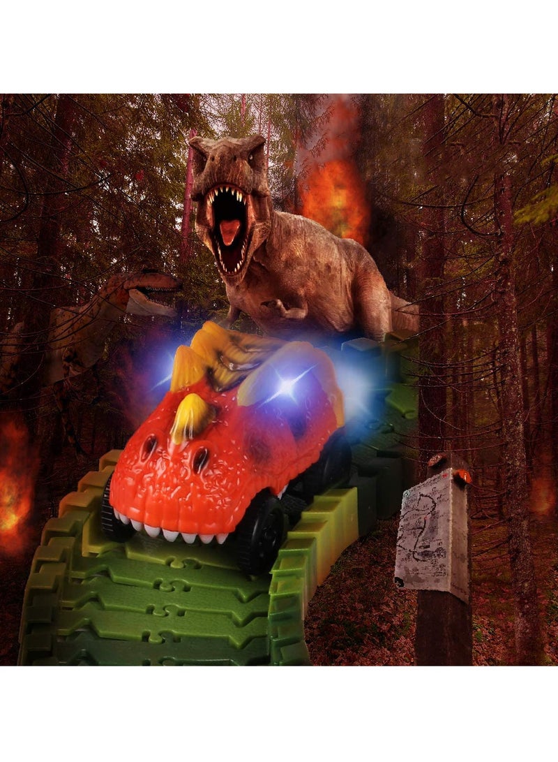 KASTWAVE Dinosaur Cars with LED Light Sound Dino Car Toys Car Gifts Animal Vehicles for Boys Girls Birthday Gifts Dinosaur Cars Compatible with Most Tracks,Dino Cars Accessories for Race Track Sets 2 Pack - Image 3