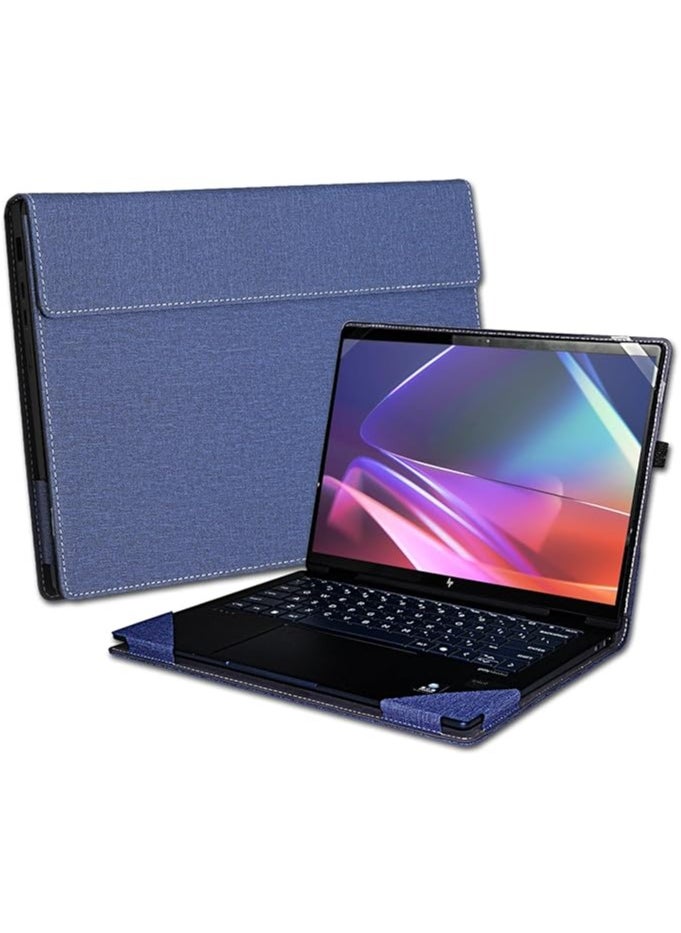 General - Cover Case Compatible with HP Envy x360 2-in-1 Laptop 14-FA 14z-FA & 14-fc 14t-fc 2024 14 inch, PU Leather Protective Sleeve with Foldable Cooling Bracket - Image 1