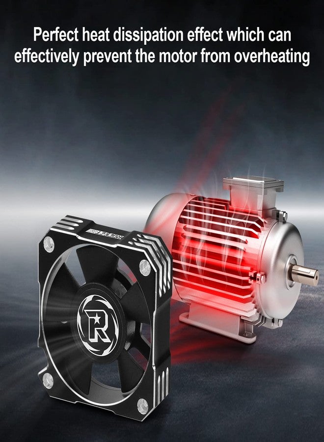 ARRAROWN 2 Pack 35mm RC Motor Cooling Fan 21000RPM 8.4V Aluminum ESC Motor Cooling Fan Heatsink for RC Car 1/8 1/10 Scale 3650,3660,540,550 Brushless Motor (Black Silver) - Image 4