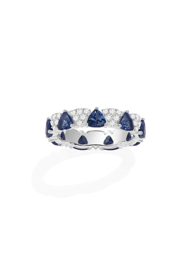 MONACO - APM White & Blue Triangle Ring - Image 1