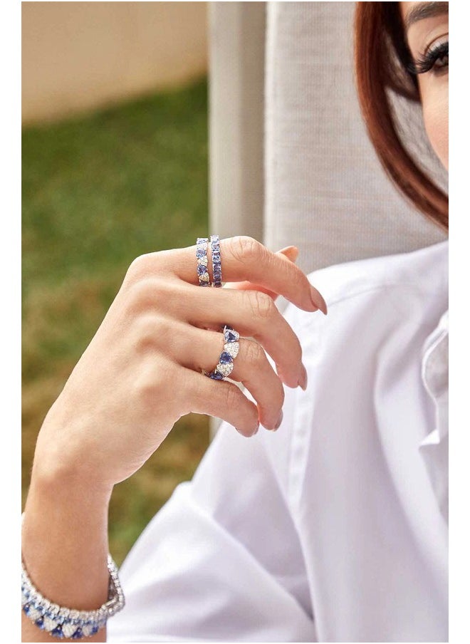 MONACO - APM White & Blue Triangle Ring - Image 1