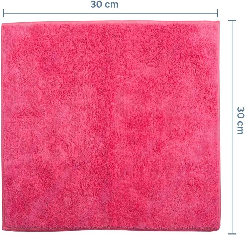 delka Microfibre Cleaning Cloths – Multi-Purpose, Ultra Soft & Lint-Free, 12 Pack (Pink) - Image 2