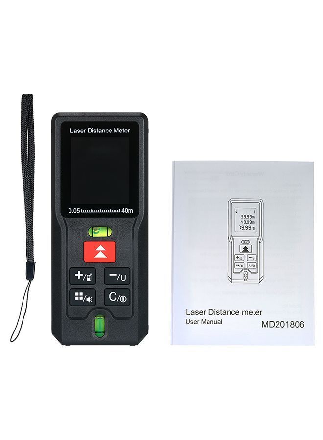 NIBEMINENT Handheld Digital Laser Distance Meter Black 16.8 x 4.3centimeter - Image 2