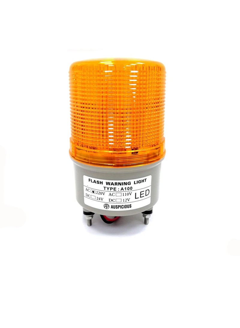 Auspicious Amber Flashing Beacon Light LED Screw Base A100F 4 VDC - Image 1