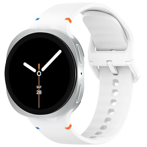 Sankel [3 Pack] Straps Compatible for Samsung Galaxy Watch 8 40mm 44mm/Galaxy Watch 8 Classic 46mm Bands, Soft Silicone Sport Replacement Straps Wristband for Women Men (White+Space Gray+Official Blue) - Image 5