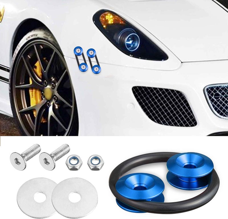TOMALL Enmoo 8Pcs Universal Aluminum Fasteners and Washers Kit for Car Bumpers and Trunks (Blue) - Image 4