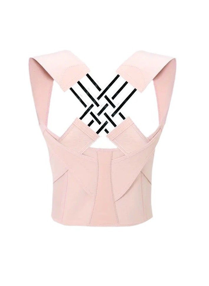 حزام تصحيح وضعية الظهر للجنسين مضاد للتحدب وحزام تصحيح انحراف العمود الفقري قابل للتعديل (وردي مقاس L) - Image 1