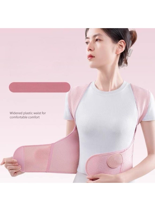 حزام تصحيح وضعية الظهر للجنسين مضاد للتحدب وحزام تصحيح انحراف العمود الفقري قابل للتعديل (وردي مقاس L) - Image 5