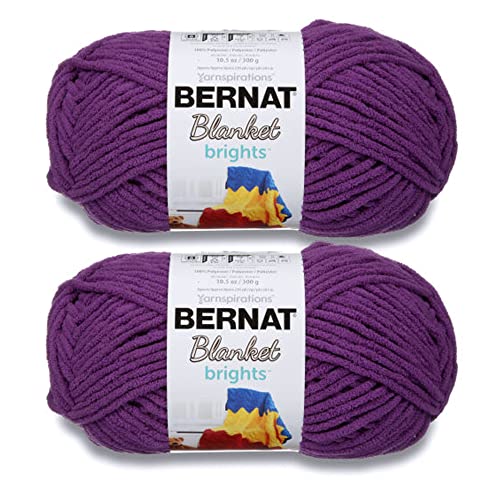 Bernat خيوط برنات بلانكت برايتس باو بنفسجي - عبوتين بوزن 300غ/10.5 أونصة - بوليستر - 6 سوبر بولكي - 220 ياردة - حياكة/كروشيه - Image 1
