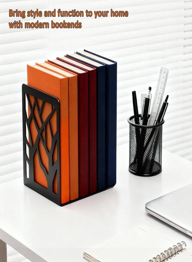 Dolcety 6 Pcs Metal Book Ends for Shelves, Modern Black Small Bookends Organizer, Minimalist Book Stopper & Invisible Metal Book Ends for Home Office Décor - Image 3