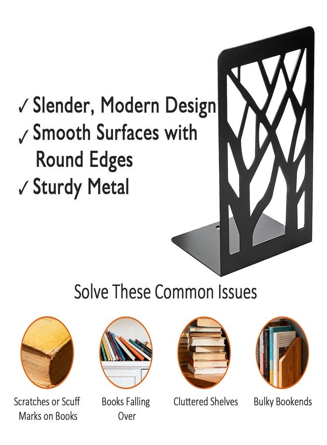 Dolcety 6 Pcs Metal Book Ends for Shelves, Modern Black Small Bookends Organizer, Minimalist Book Stopper & Invisible Metal Book Ends for Home Office Décor - Image 4