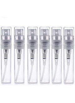 SYBL 12PCS 2ml Mini Clear Glass Refillable Perfume Sample Tube Fine Mist Spray Bottle for Essential Oils Cosmetic Water in Travel and Home Use 