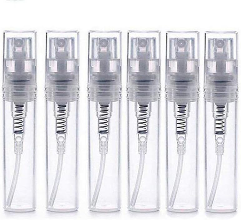 12PCS 2ml Mini Clear Glass Refillable Perfume Sample Tube Fine Mist Spray Bottle for Essential Oils Cosmetic Water in Travel and Home Use