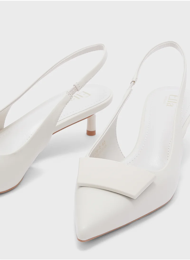 ايلا Trim Detail Low Heel Sling back Pump