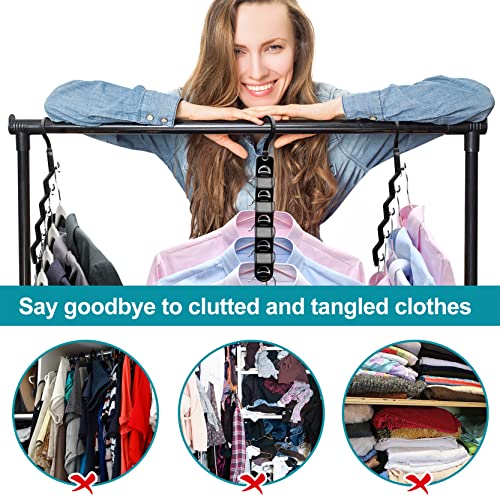 JIAYIISHU Closet Organizers and Storage,Upgraded Organization and Storage Clothes Hanger,12 Pack College Dorm Room Essentials,Sturdy Closet Organizer Home Essentials Space Saving Hangers for Thick Clothe - Image 2