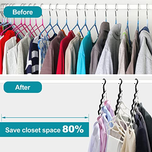 JIAYIISHU Closet Organizers and Storage,Upgraded Organization and Storage Clothes Hanger,12 Pack College Dorm Room Essentials,Sturdy Closet Organizer Home Essentials Space Saving Hangers for Thick Clothe - Image 3