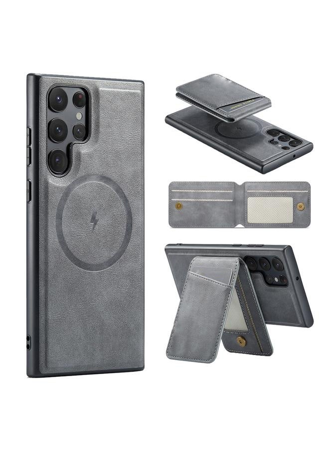 erorex Premium Leather Magnetic Wallet Case for (Samsung Galaxy S24 Ultra) with Card Holder and Kickstand