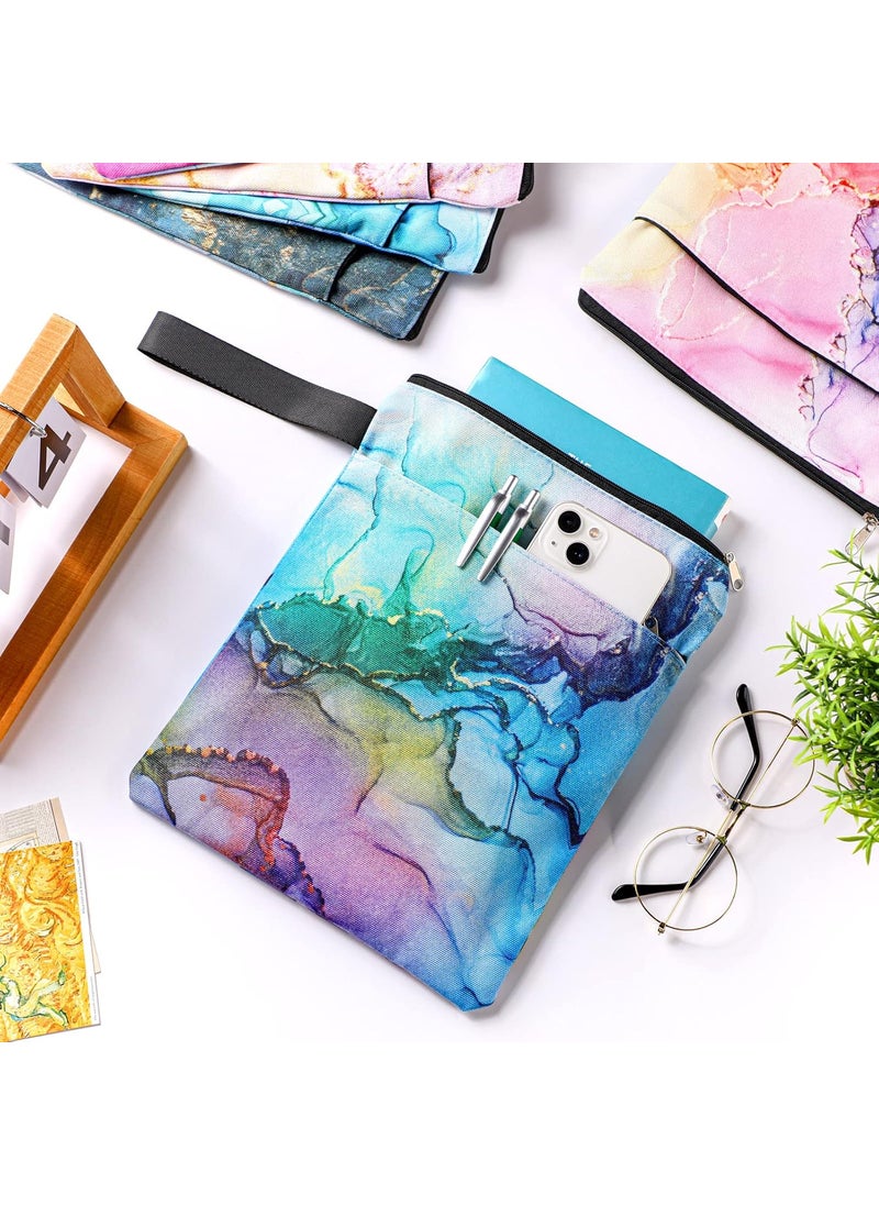 Epakh 6 Pcs Book Sleeve with Zipper Book Covers for Paperbacks Protector Hardcover Marble Printed Pouch Bags for Lovers Teacher Student Gifts Medium 11 x 87 Inch Quicksand with Glitter  - Image 4