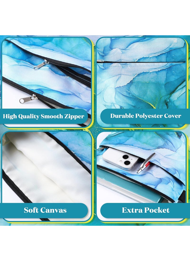 Epakh 6 Pcs Book Sleeve with Zipper Book Covers for Paperbacks Protector Hardcover Marble Printed Pouch Bags for Lovers Teacher Student Gifts Medium 11 x 87 Inch Quicksand with Glitter  - Image 3