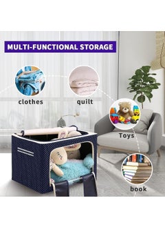 Coozico Clothes Organiser for Wardrobe 100 Liter Large Storage Box for Clothes Foldable Steel Frame Wardrobe Organizer Cloth Box with Zipper with Clear Window and Handle organizer 100Liter1  - Image 2