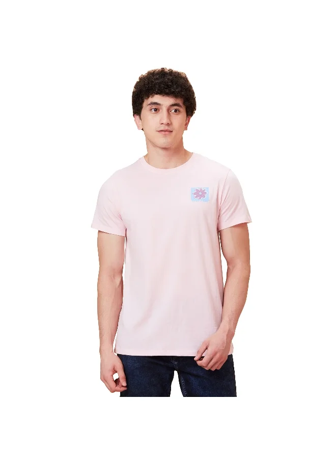 Being Human Mens Powder Pink Round Neck Short Sleeve T-Shirt