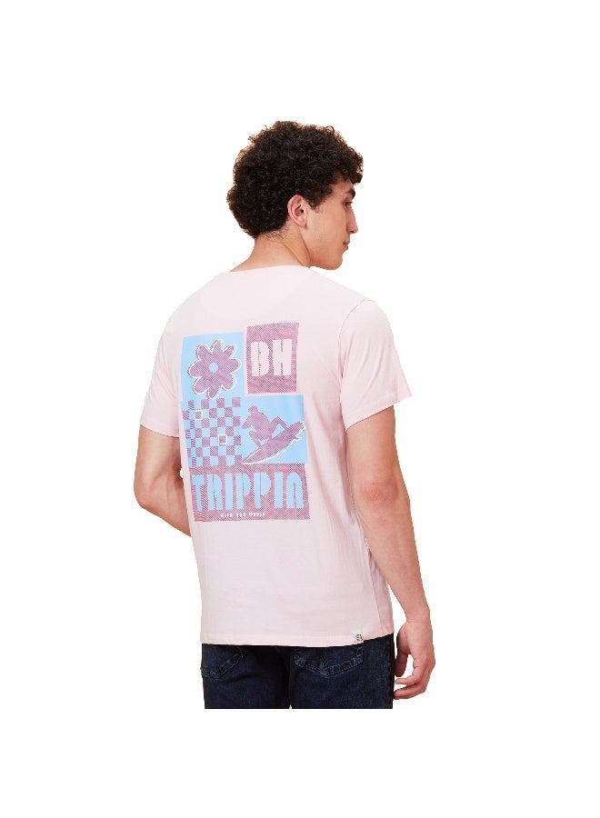 Being Human Mens Powder Pink Round Neck Short Sleeve T-Shirt - Image 3