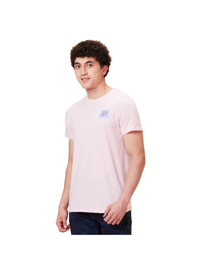 Being Human Mens Powder Pink Round Neck Short Sleeve T-Shirt - Image 1