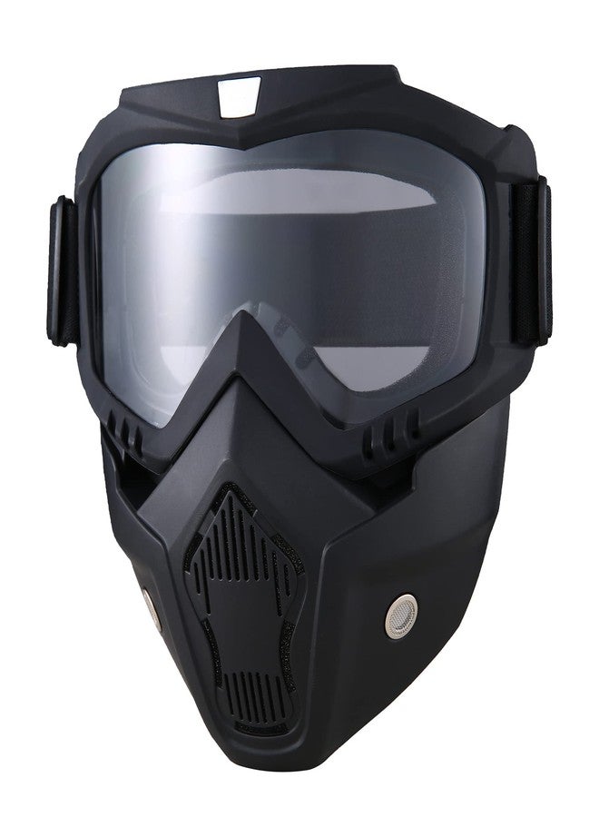 CROSSBODY Motorcycle Goggles Dirt Bike ATV Motocross Anti-UV Adjustable Riding Offroad Protective Combat Tactical Military Clear Glasseswith Removable Face Mask Men Women - Image 1
