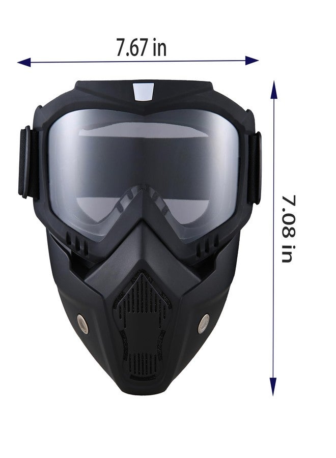 CROSSBODY Motorcycle Goggles Dirt Bike ATV Motocross Anti-UV Adjustable Riding Offroad Protective Combat Tactical Military Clear Glasseswith Removable Face Mask Men Women - Image 5