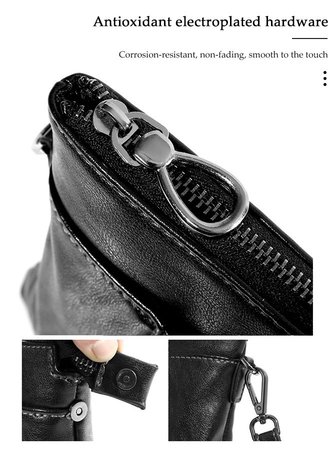 DUNISO PU Men's Clutch Wallet ,Large Capacity handbags with Wrist Strap，Durable and Stylish handbag  Business Casual Envelope Handbag for Cards Cash Essentials 9.7 Inch iPad - Image 5