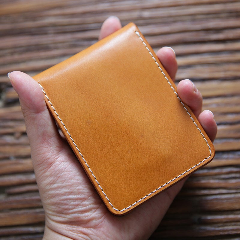 Handmade Italian Vegetable Tanned Cowhide Leather Driver's License Wallet, Multifunctional 2 Fold Card Holder for Men and Women, Minimalist Everyday Carry - Image 3