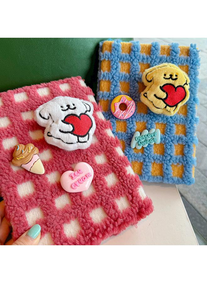 Bluejw Contrast Color Waffle Lamb Hair Cute Style Stereo Doll Cartoon Notebook Notebook Hand Account Book Student Diary - Image 3