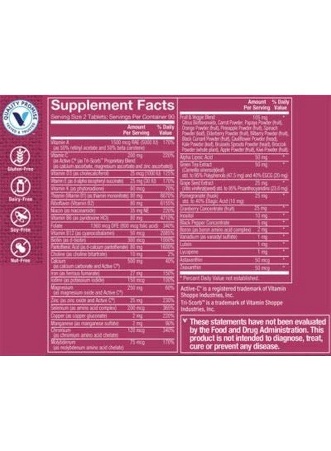 The Vitamin Shoppe Ultimate Woman Multivitamin High Potency Multi With Green Tea Extract Energy & Antioxidant Blend Daily Multimineral Supplement For Optimal Women’S Health (180 Tablets) - Image 3