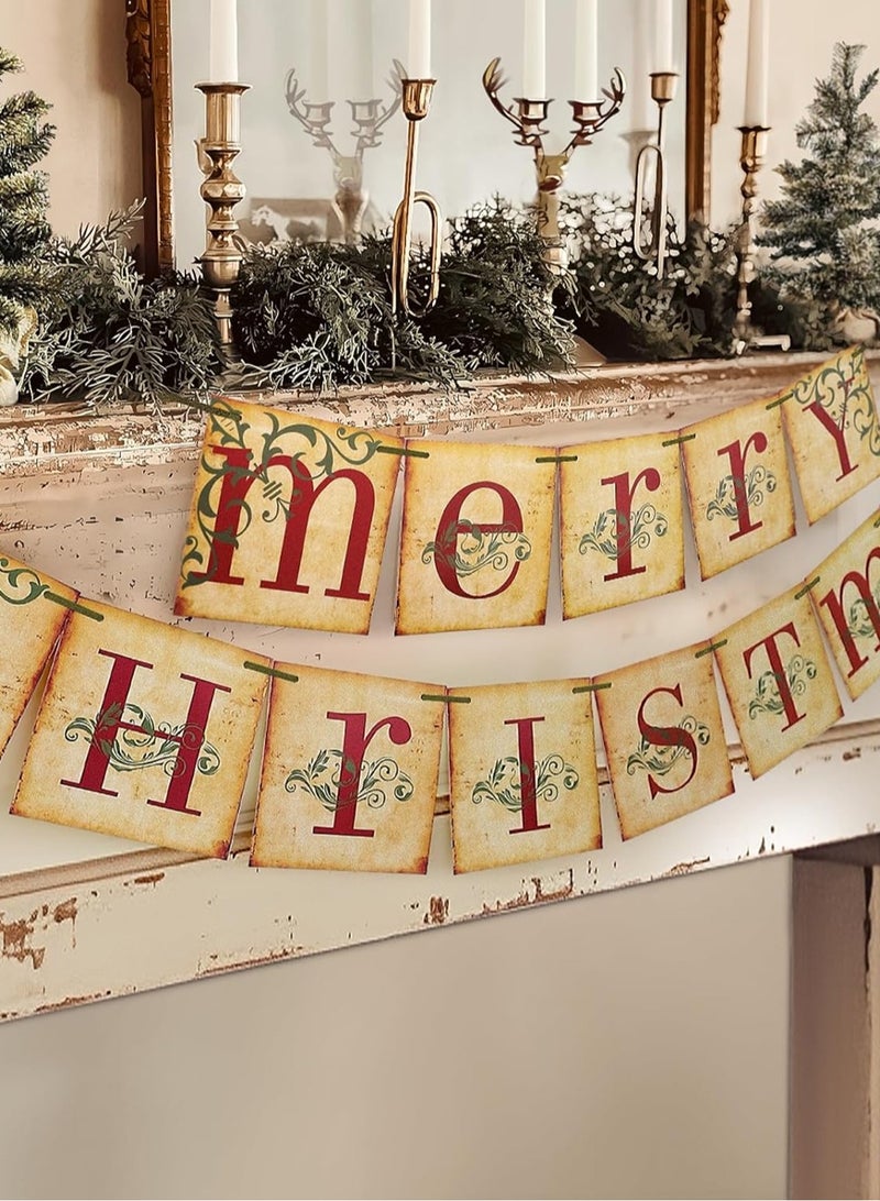 لوبيتيز عيد الميلاد الديكور - عيد ميلاد سعيد شعار الرجعية الرجعية الرجعية رسائل عيد الميلاد سحب العلم الديكور ، الداخلية ، والمكاتب ، الموقد ، عطلة الطرف الديكور - Image 1