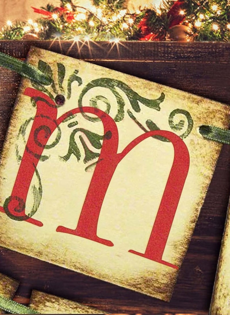 لوبيتيز عيد الميلاد الديكور - عيد ميلاد سعيد شعار الرجعية الرجعية الرجعية رسائل عيد الميلاد سحب العلم الديكور ، الداخلية ، والمكاتب ، الموقد ، عطلة الطرف الديكور - Image 2