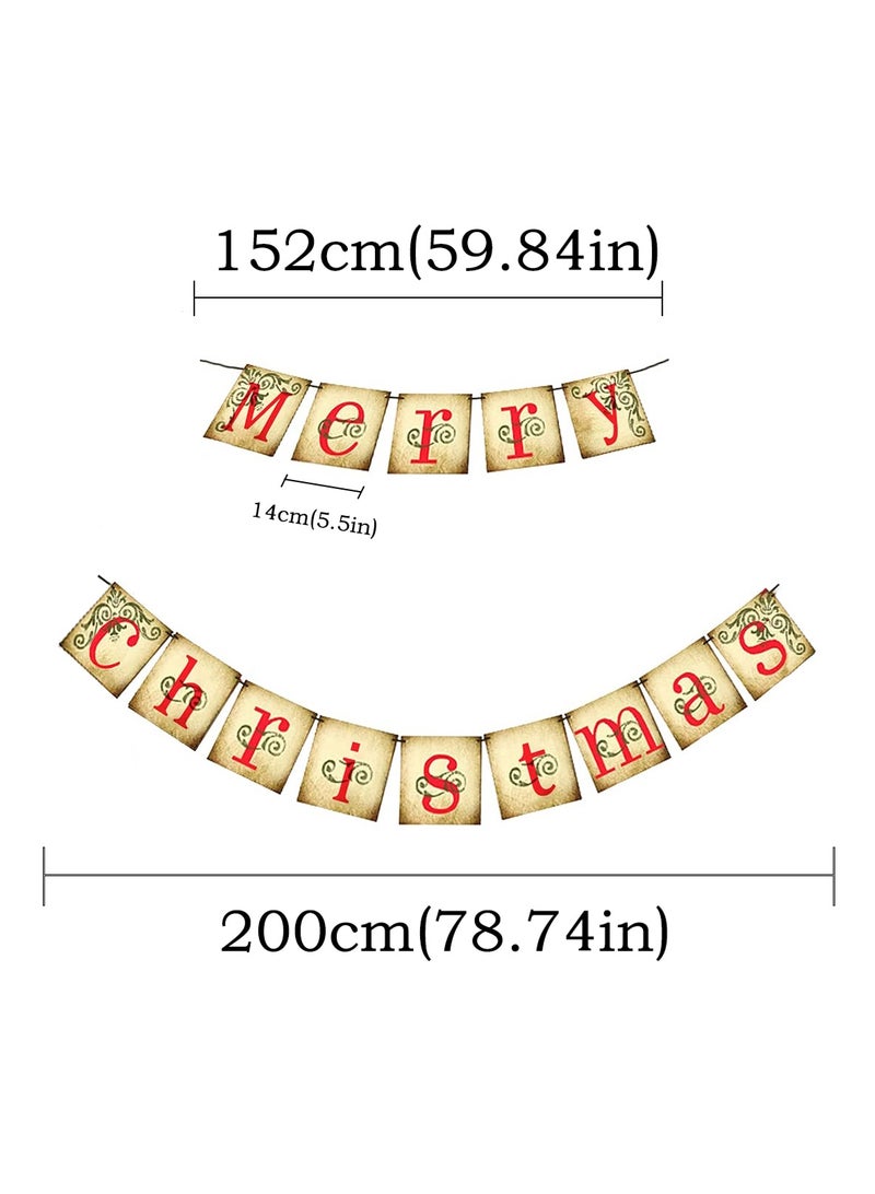 لوبيتيز عيد الميلاد الديكور - عيد ميلاد سعيد شعار الرجعية الرجعية الرجعية رسائل عيد الميلاد سحب العلم الديكور ، الداخلية ، والمكاتب ، الموقد ، عطلة الطرف الديكور - Image 3