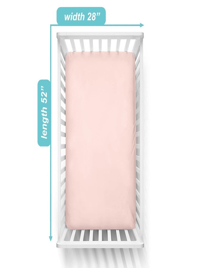 TL Care 100% Natural Cotton Fitted Crib Sheet 52" x 28" - Soft, Breathable, Hypoallergenic & Gentle Toddler Bed Sheet, Blush, Neutral for Boys & Girls - Image 2