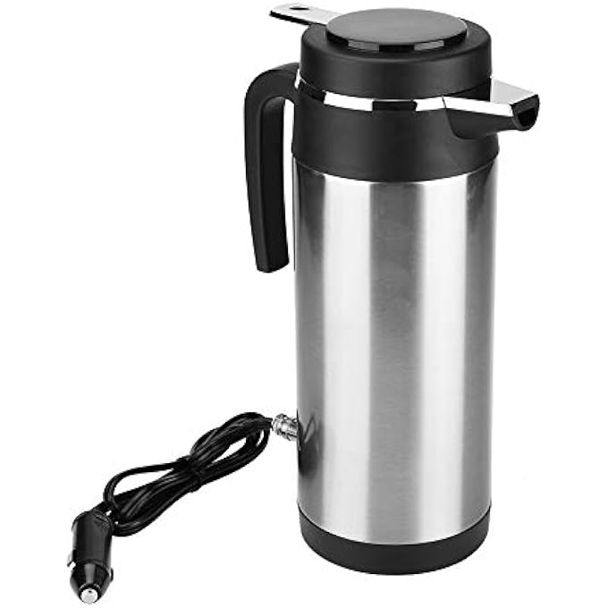 كينسو غلاية السيارة 950 مل من الفولاذ المقاوم للصدأ وغلايات كهربائية للسفر لكوب شاي الماء وحليب القهوة 24 فولت - Image 1