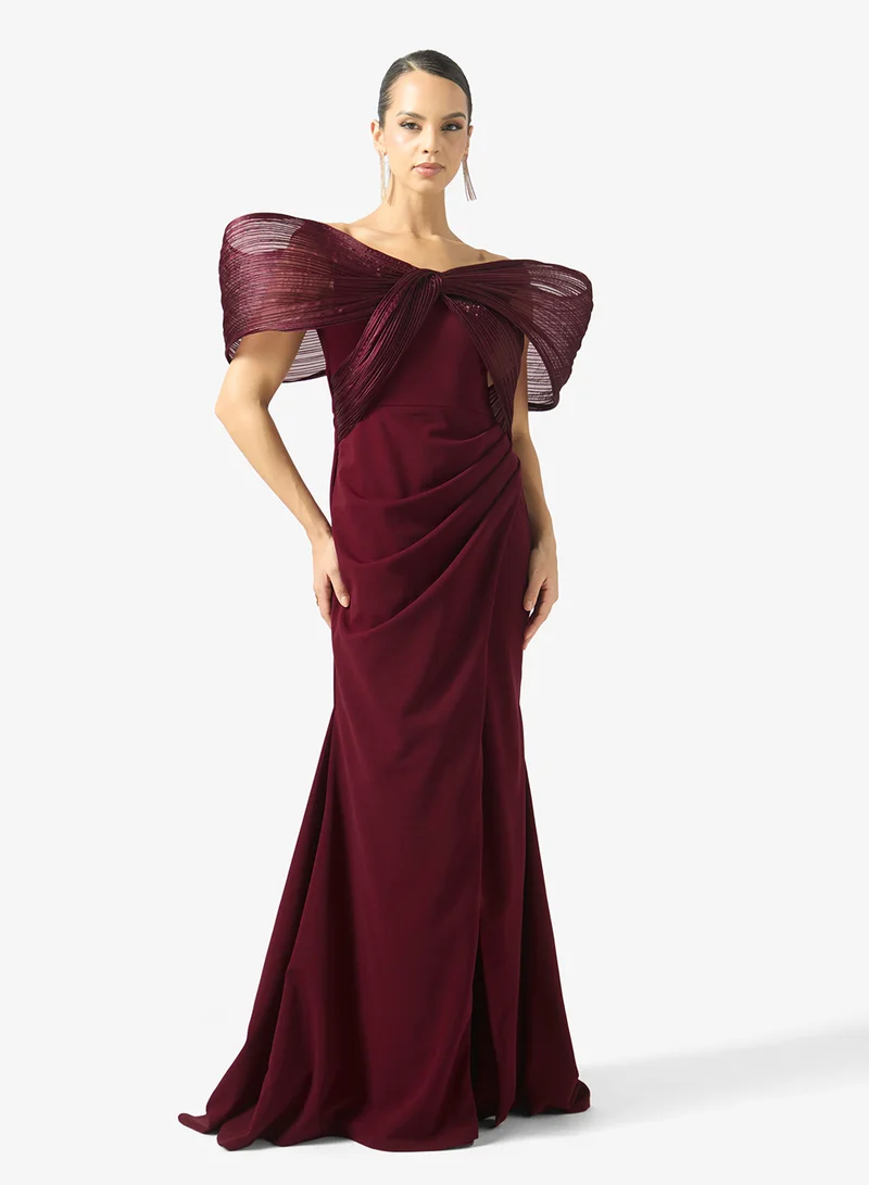 Draped Shoulder Gown