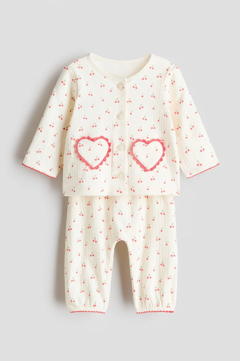 اتش اند ام طقم قطيفة مكون من قطعتين