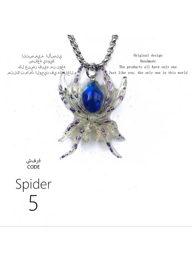 تصميم أصلي قلادة عنكبوت ببقع مصنوعة يدويًا، مميزة وشخصية، هدية، سلسلة مفاتيح، إكسسوار مرآة السيارة، عصرية، وحيدة من نوعها، إبداعية، تتناسب مع جميع الإطلالات. - Image 5