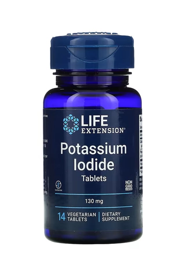 لايف إكستنشن يوديد البوتاسيوم، 130 ملغ، 14 قرصًا نباتيًا