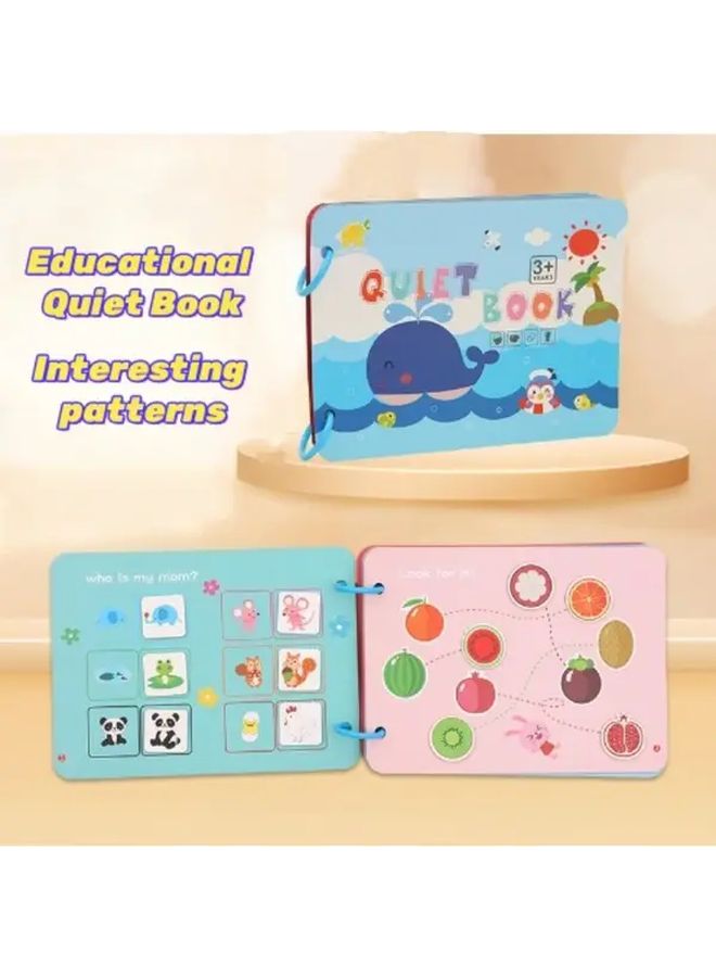 Reusable Busy Book with Self Stick Pages for Kids Ages 3 8 Blue Model OP JYBB Educational Activity Book for STEM Literacy Skills - Image 5